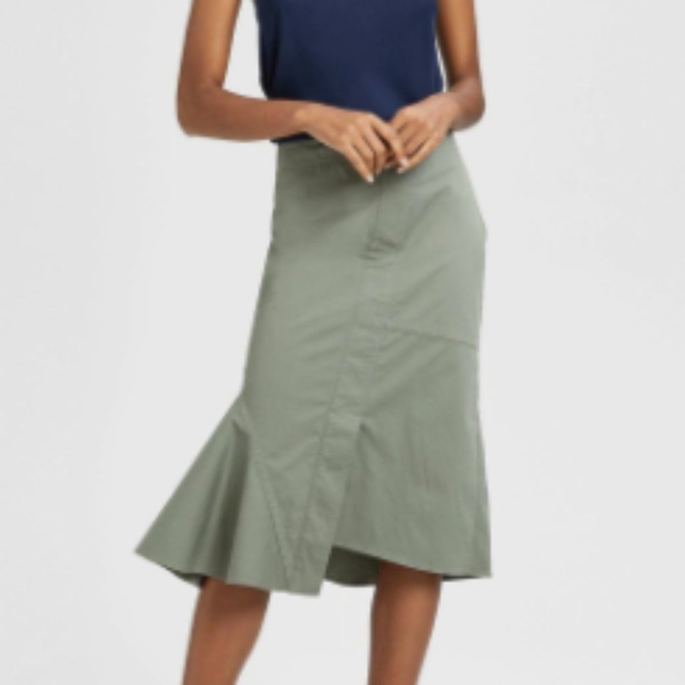 Theory Asymmetrical Olive Green Skirt